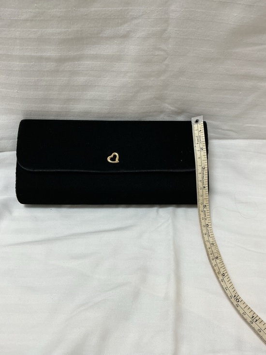 Victoria’s Secret Black Velvet Clutch with Heart Accent - Picture 2 of 5